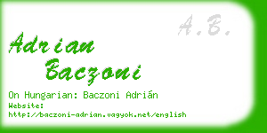 adrian baczoni business card